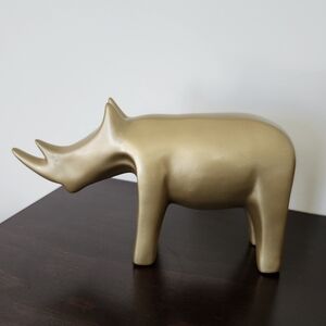 Gold Rhino Sculptural Table Accent - Decorative Home Art